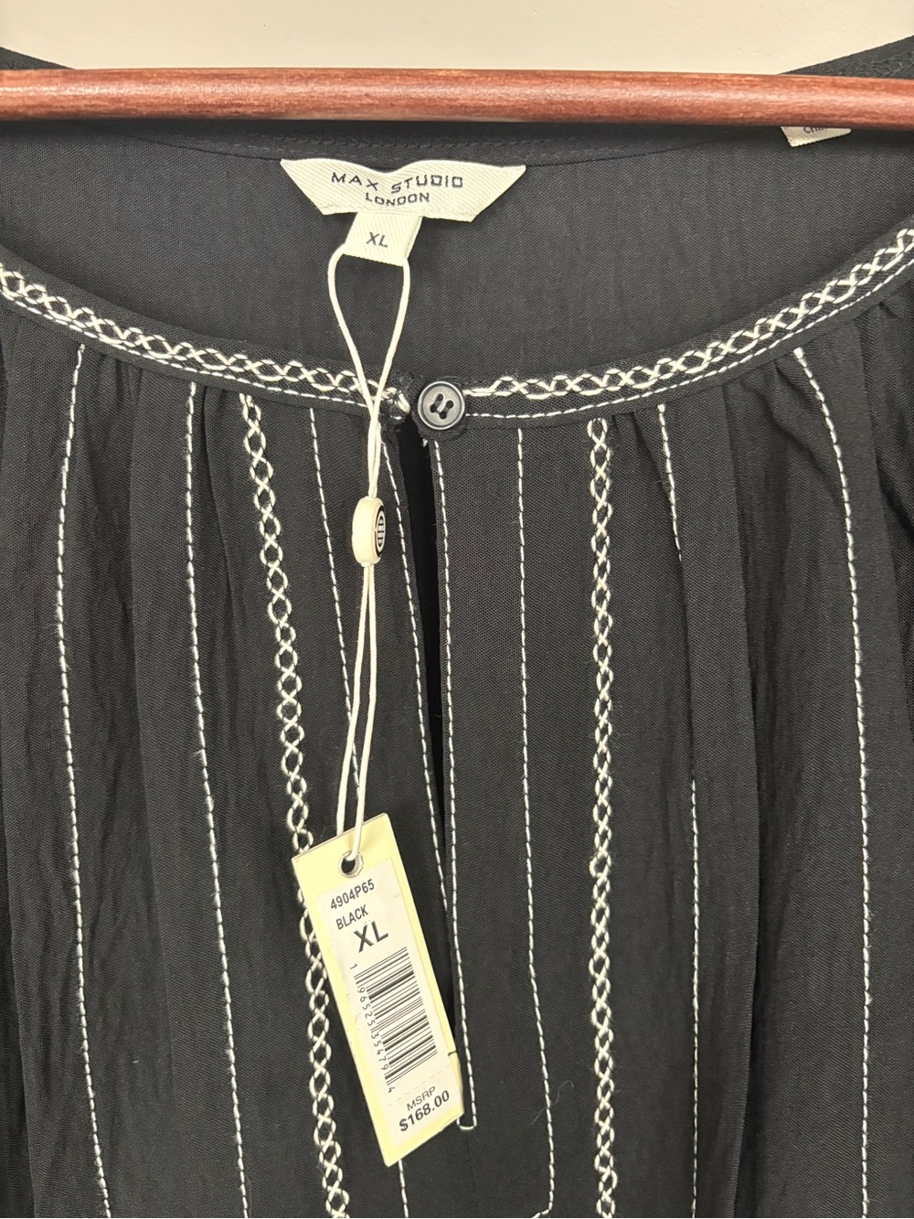 Max Studio Black Embroidered Easy Dress - Picture 2 of 6